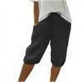 thumbnail image 1 of Naughtyhood Linen Pants for Women 2024!Lightweight Pants for Summer Women's Solid Color Shorts Casual Women's Shorts Capris Womens Clothes, 1 of 6