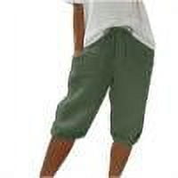 Naughtyhood Linen Pants for Women 2024!Lightweight Pants for Summer Women's Solid Color Shorts Casual Women's Shorts Capris Womens Clothes