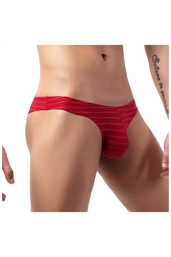 Mens Cheeky Underwear Men's Bikini Briefs Half Hip Low Waist Color Striped Panties Comfy Panties the Perfect Gift for Men Pretty Panties for Men
