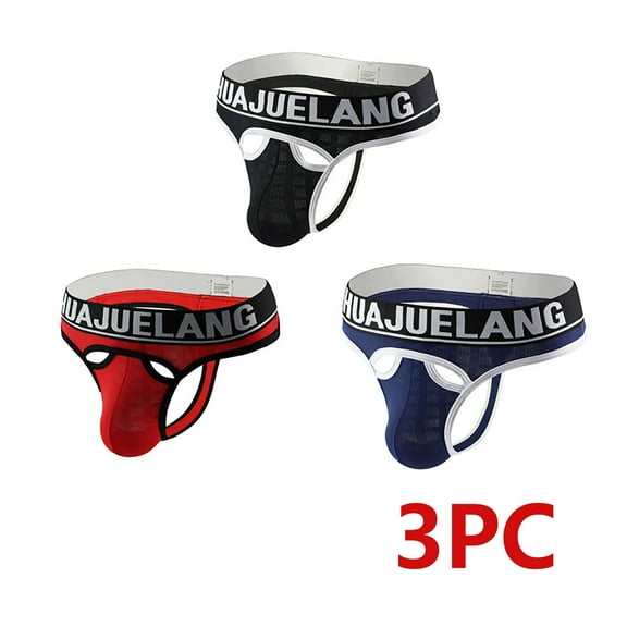 Naughtyhood Mens Cheeky Underwear Men's Briefs 3-piece Mesh Sexy Breathable Fashion Men's Thongs Mesh Underwear Comfy Panties the Perfect Gift for Men Pretty Panties for Men