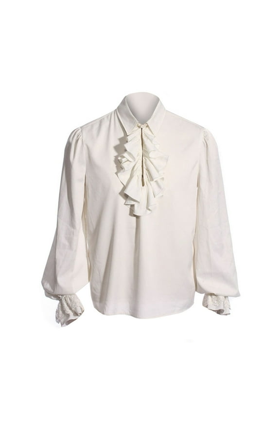 Mens Shirts Tops!Men's T-shirts & Tanks Mens Shirt Steampunk Gothic Vintage Ruffled Halloween Costume Clothing,Casual Shirts for Men