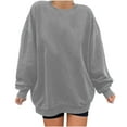 thumbnail image 1 of Naughtyhood Oversized Sweatshirt for Women,Fashion Women's Casual Long Sleeve Round Neck Printed Ladies Sweatshirt Tops Blouse Gray XXL, 1 of 6