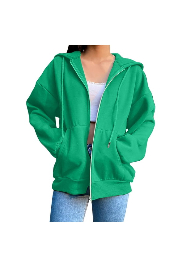 Oversized Sweatshirt for Women,Women Fashion Blouse Long Sleeve Tops Sweatshirt Pockets Hoodied Green XXXL