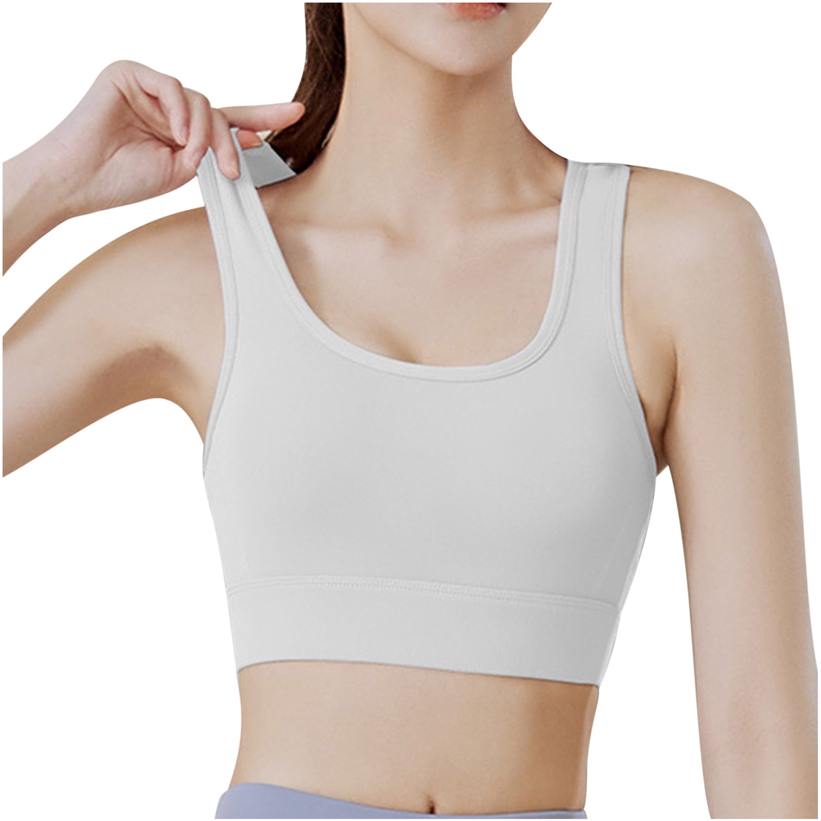 Young Beautiful Woman in White T-shirt Top Bra Female Back Health