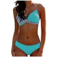 thumbnail image 1 of Naughtyhood Summer Bathing Suits for Women Womens 2 Piece Bathing Suit Sexy Women Bikini Splicing Solid Two-Piece Swimwear Swimsuit Beachwear Set,Swimsuit Sets for Women 2024, 1 of 6
