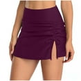 thumbnail image 1 of Naughtyhood Summer Women Swim bottoms Sexy Color Hem Pleated Lace Up Piece Swimsuit Skirt,S-XXL, 1 of 4