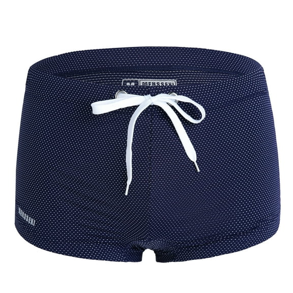 Naughtyhood Swim Compression Shorts Men Men's Swim Trunks Lanyard Low Waist Flat Corner Mesh Swim Trunks Exclusive Summer Gifts for Men and Boyfriends Swimwear Mens Swim Pants,Blue,XL