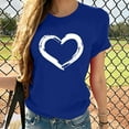 thumbnail image 1 of Naughtyhood Women Clearance Short Sleeves Crewneck Heart-shaped Print Tops Casual Pullover Tops Blouse T-shirt, 1 of 7