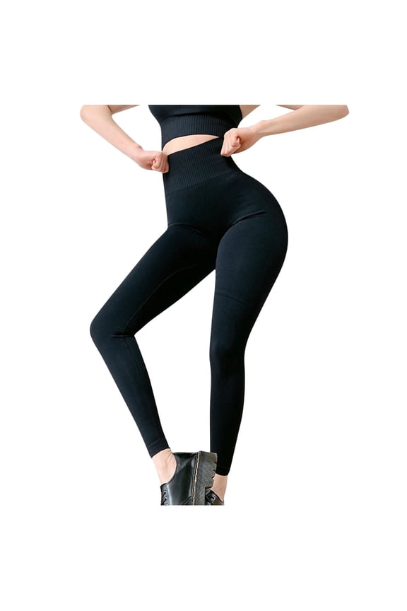 Women's High Waist Bodybuilding Sports Fashion Tight Fitting Yoga Trousers Full Length Pants Leggings for Women Black L