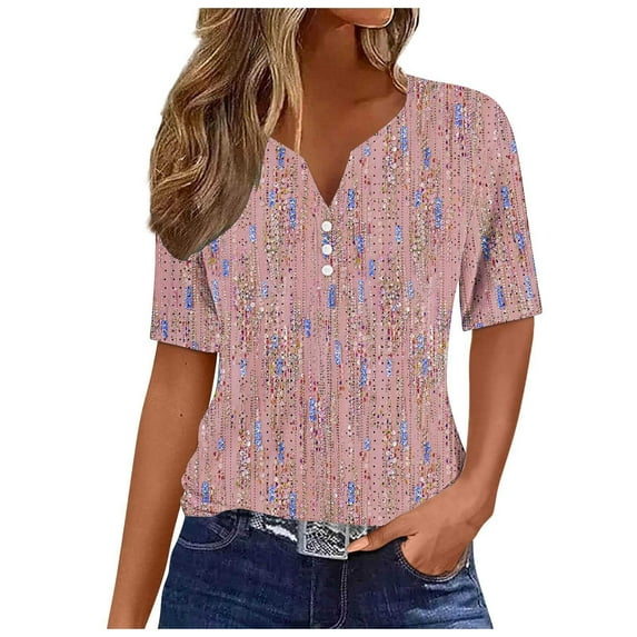 Naughtyhood Womens Plus Size Tops Women Casual Tops Women's V-neck Solid Color T-shirt Top,Womens Tops Casual