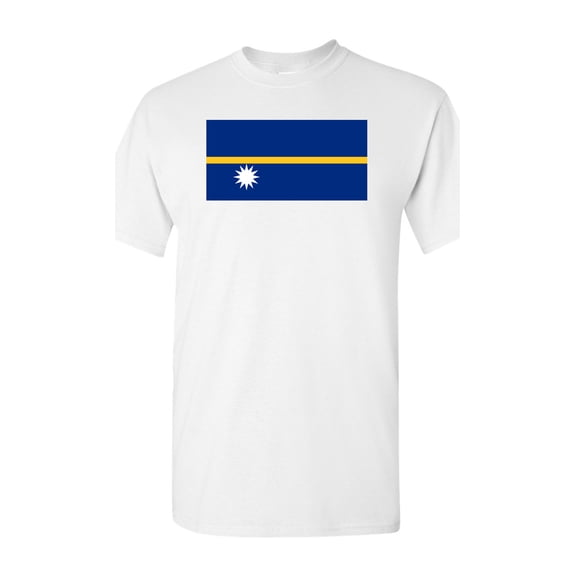 Nauru Country Flag Adult DT T-Shirt Tee