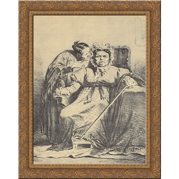 Naushnitsa. Before the storm 20x24 Gold Ornate Wood Framed Canvas Art by Perov, Vasily