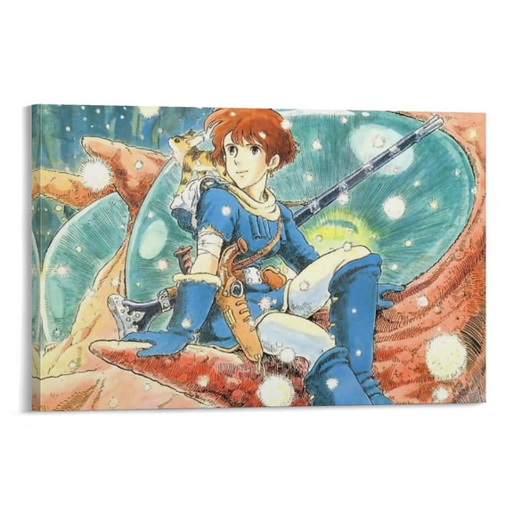 Nausicaä of The Valley of The Wind Anime Print Wall Art Poster Gifts Bedroom Prints Home Decor Hanging Picture Canvas Painting Posters 12x18inch(30x45cm)