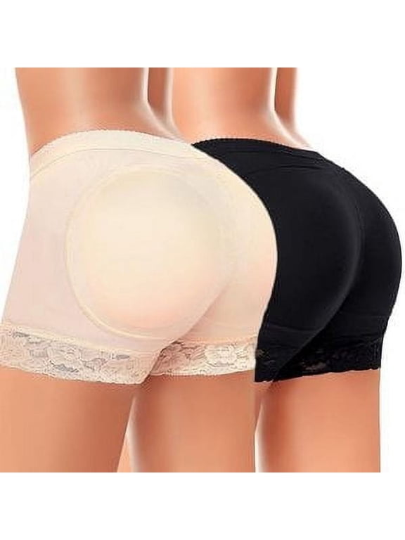 2 PackNausy Padded Underwear for Women Butt Lifter Panties Bigger Butt Body Shaper Fake Butt Enhancer