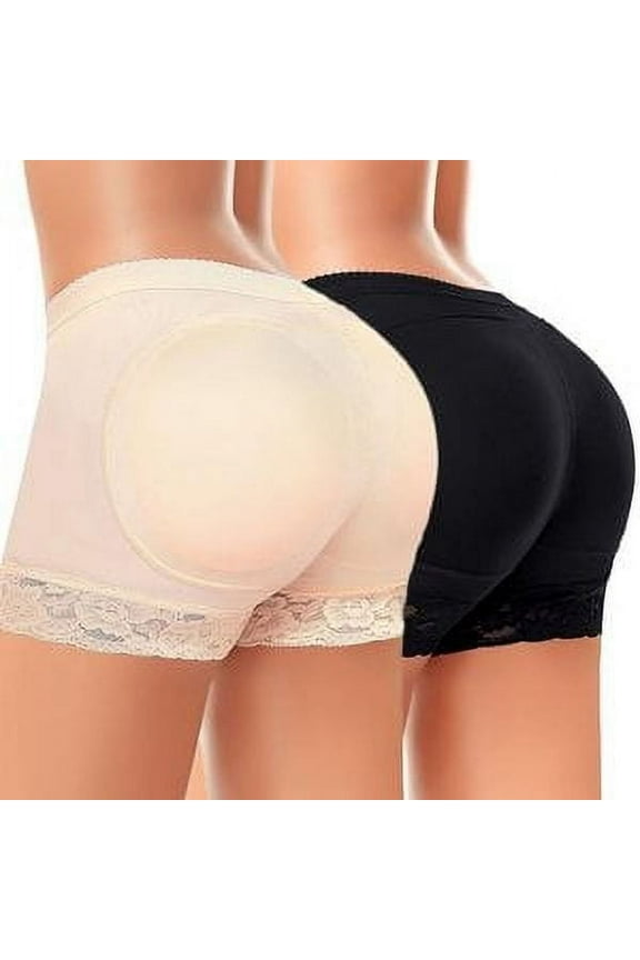 2 PackNausy Padded Underwear for Women Butt Lifter Panties Bigger Butt Body Shaper Fake Butt Enhancer