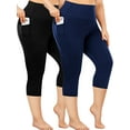 thumbnail image 1 of Nausy Yoga Capri Leggings for Women with Pockets Tummy Control High Waist Workout Yoga Pants, 1 of 8
