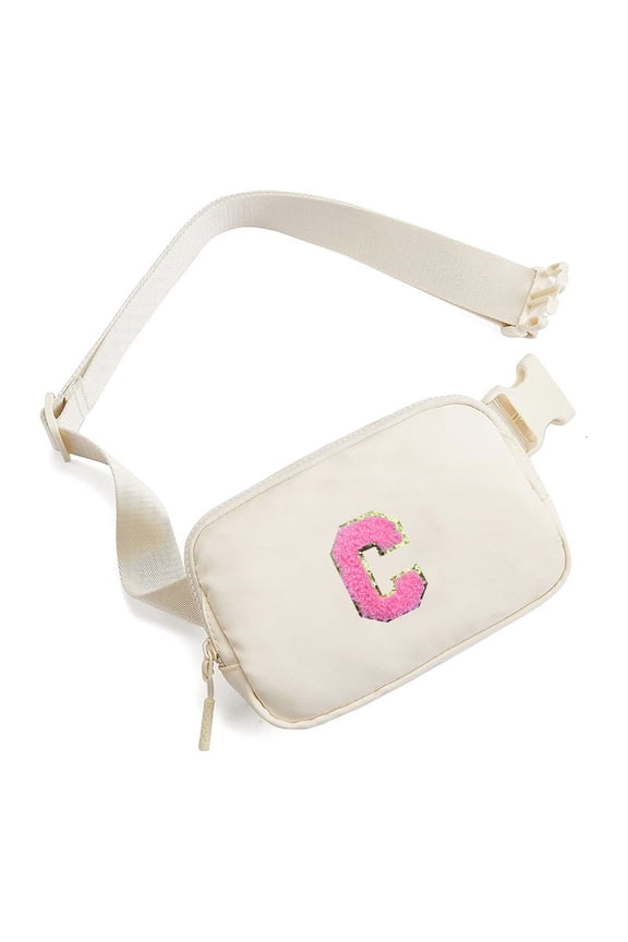 Valentine's Day Gifts Initial Letter Fanny Pack Belt Bag Crossbody Bag Birthday Graduation Gift Easter Travel Purse Cute Sling Bag