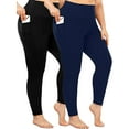 thumbnail image 1 of Nausy Women's High Waist Yoga Pants with Pockets Plus Size Leggings Tummy Control Workout Yoga Leggings, 1 of 7