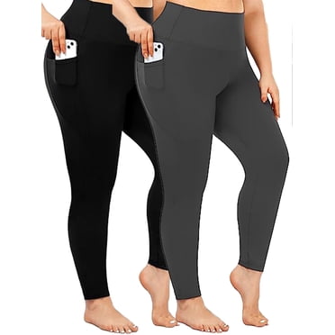 3 Pack High Waist Yoga Leggings With Pockets - Tummy Control Workout Pants For Women