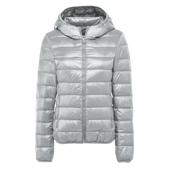 Nausy Women's Hooded Packable PlusSize Ultra Light Weight Short Down Jacket