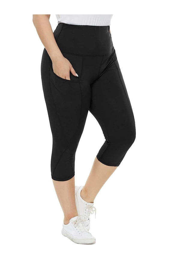 Yoga Capri Leggings for Women with Pockets Tummy Control High Waist Workout Yoga Pants