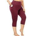 thumbnail image 1 of Nausy Yoga Capri Plus Size Leggings for Women with Pockets Tummy Control High Waist Workout Yoga Pants, 1 of 8