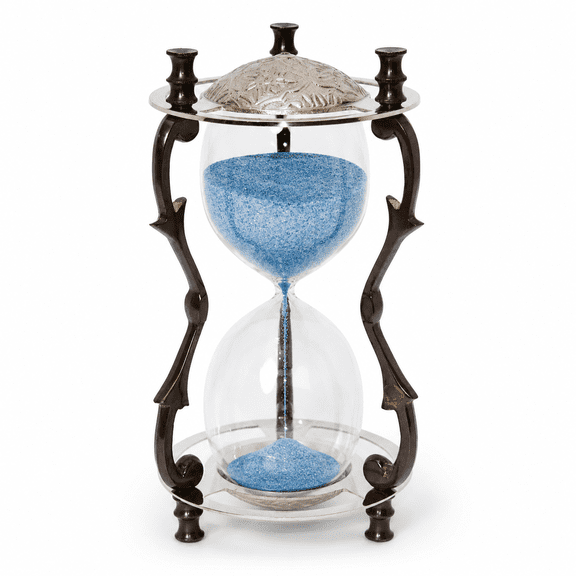 NauticZen Decorative Brass & Glass Hourglass Sand Timer, 7 Inch Vintage Nautical Sand Clock for Home Office Desk Decor & Collectible Display