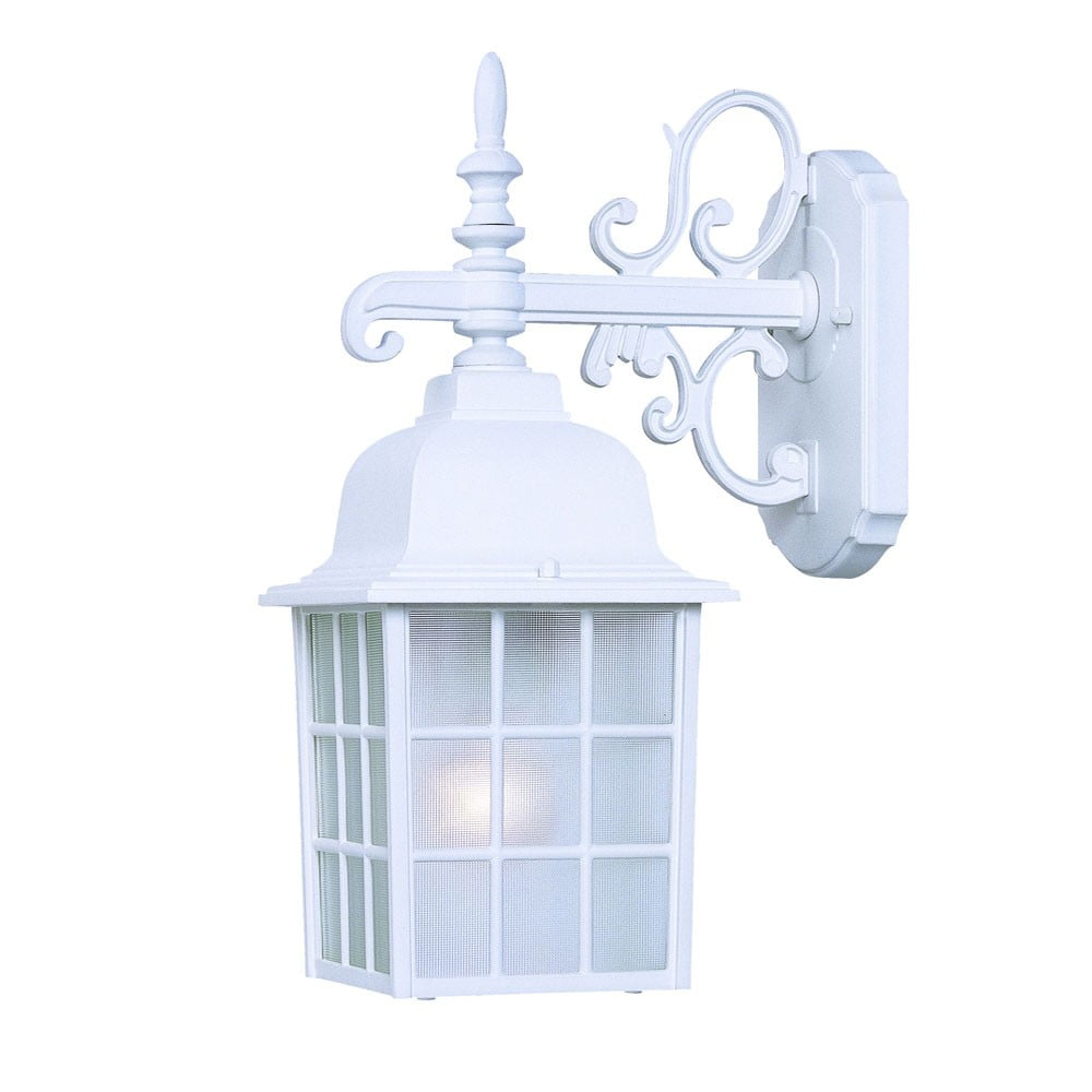 White Aluminum Swing Arm Lantern Wall Light