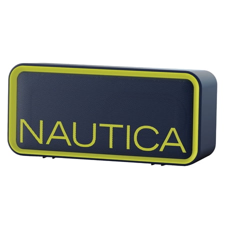 Nautica 10-Watt-Peak Urban SP100 Portable Bluetooth Rechargeable Speaker with TWS, USB/microSD/Aux, IPX5, up to 7 Hours Play Time , Navy/Yellow