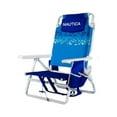 Nautica 5Position Beach Chair, Lay Flat, Island Stripe, Backpack
