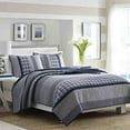 thumbnail image 1 of Nautica | Adleson Collection | 100% Cotton Reversible and Light-Weight Quilt Bedspread, Pre-Washed for Extra Comfort, Easy Care Machine Washable, Full/Queen, Blue/Grey, 1 of 6