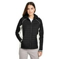 thumbnail image 1 of Nautica B15028655 Womens Nautical Mile Hooded Puffer Jacket, Navy & Antique White - Large, 1 of 3