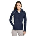 thumbnail image 1 of Nautica B15028655 Womens Nautical Mile Hooded Puffer Jacket, Navy & Antique White - Large, 1 of 3