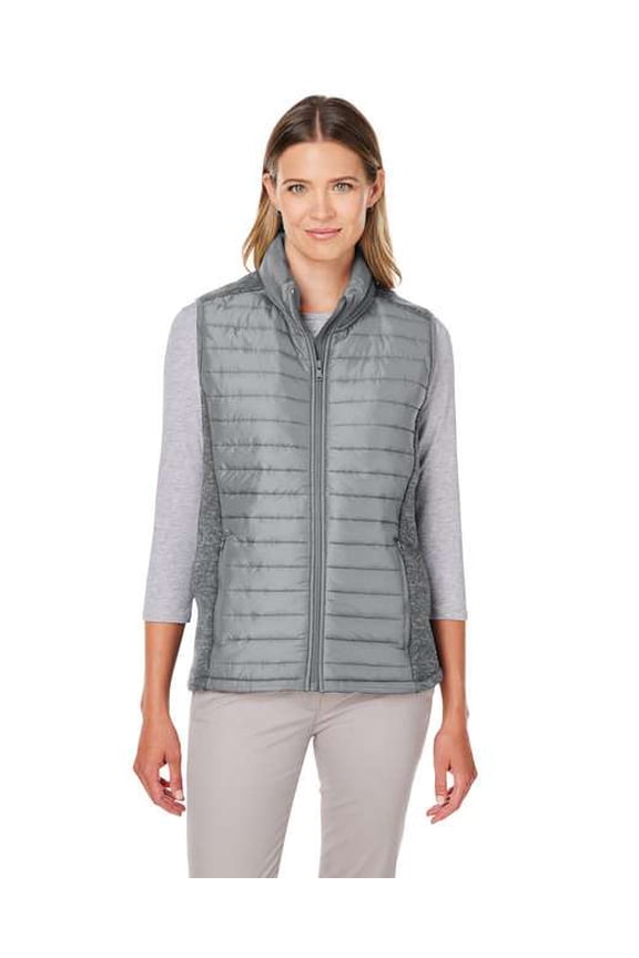 B15628135 Womens Harbor Puffer Vest, Graphite & Graphite Heather - Large