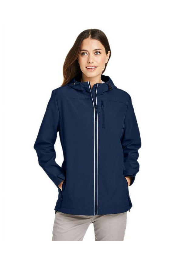 B17428654 Womens Wavestorm Softshell Hooded Jacket, Navy - Medium