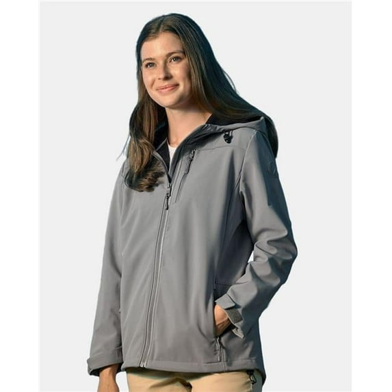 Nautica B17428657 Womens Wavestorm Softshell Hooded Jacket, Navy - 2XL