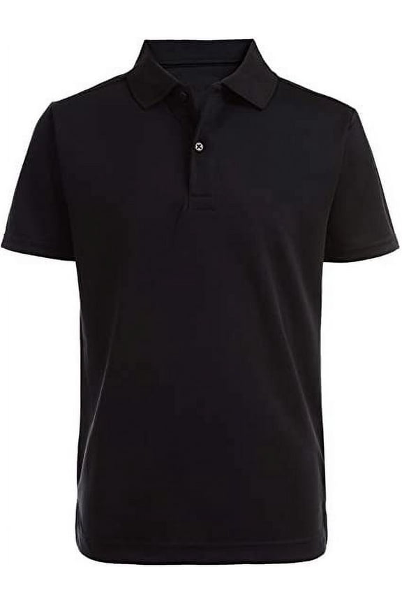 BLACK Big Boys Short Sleeve Performance Polo Shirt, US 7