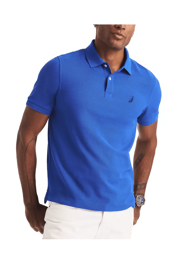 BRIGHT COBALT BLUE Men's Deck Performance Polo Shirt, US X-Large