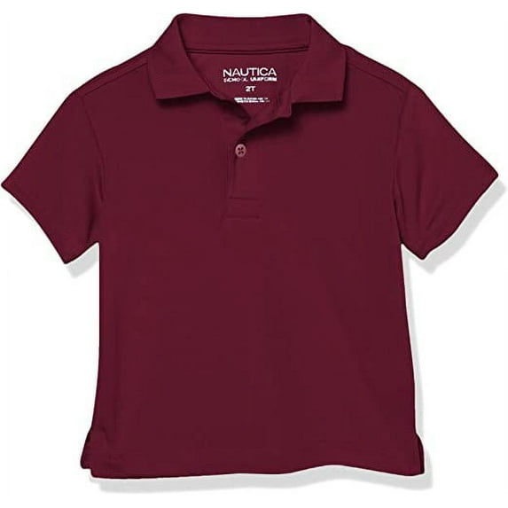 Nautica BURGUNDY Boys' School Uniform Short Sleeve Polo Shirt, US 2T