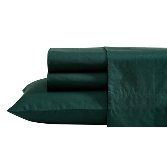 Nautica Bayview 100% Cotton Percale 4-Piece Sheet Set, King, Garland Green
