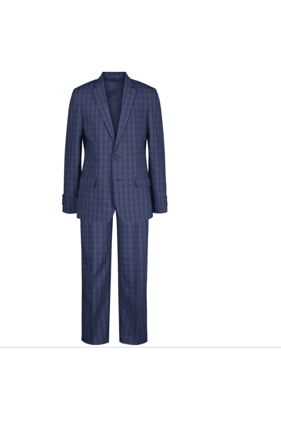 Big Boys Chalk Striped Check Suit, 2 Piece Set - Dark Blue