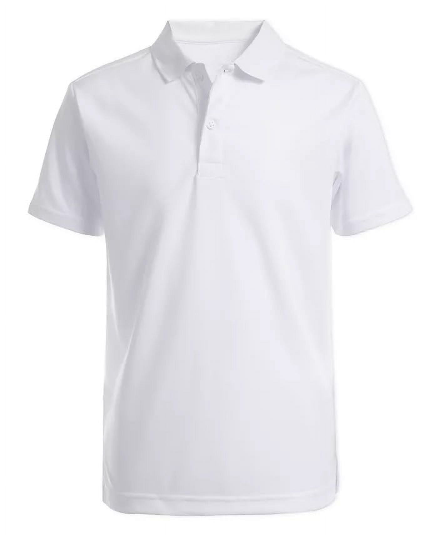 Nautica Big Boys School Uniform Performance Polo (L, White)