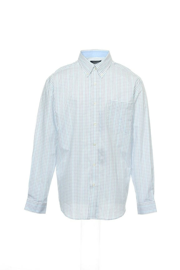 Blue Checked Button Down Shirt Sport , Size 17-34_35
