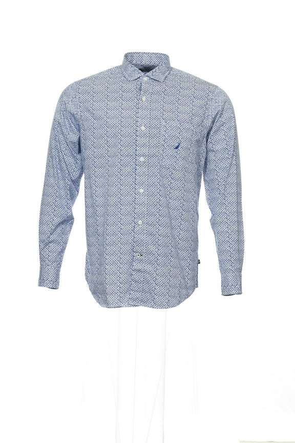 Blue Floral Button Down Shirt Sport , Size Small