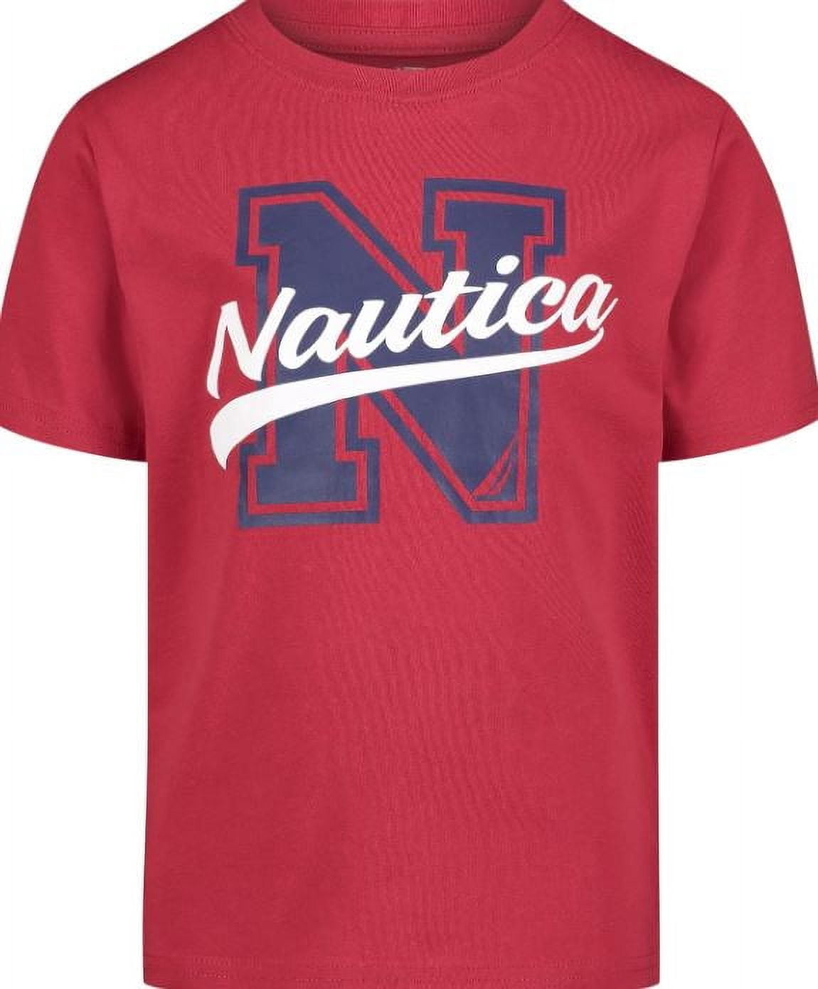 Nautica Boy's Short Sleeve Graphic Crew Neck T-Shirt, Large(6)