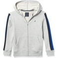 thumbnail image 1 of Nautica Boys Big Fleece Zip-up Hoodie Sweatshirt 4 Grey/Navy, 1 of 5