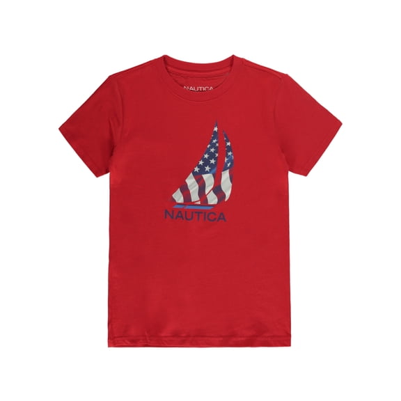 Nautica Boys' Flag Sail T-Shirt Color: red Size: 10 - 12
