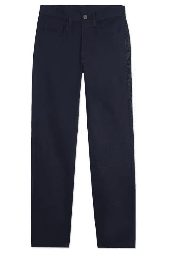 Boys Flat Front Stretch Twill Chino Khaki Pant 12 Navy