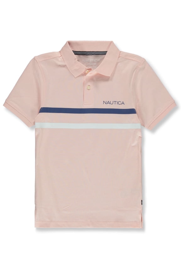 Boys' Striped Polo Shirt Color: pink Size: 10 - 12