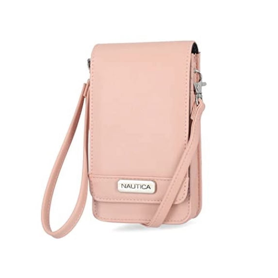 Nautica RFID Protection Crossbody Women's Leather Purse Holder Wallet, Pink